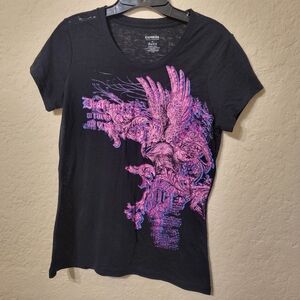 Express Black Burnout Graphic Tee Sz M
